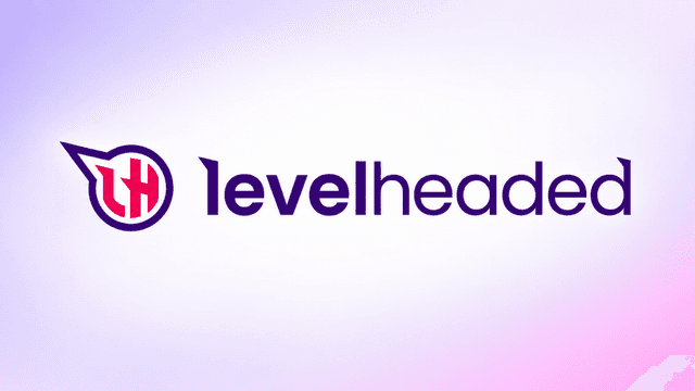 Logo of Levelheaded with stylized lettering and a colorful gradient background