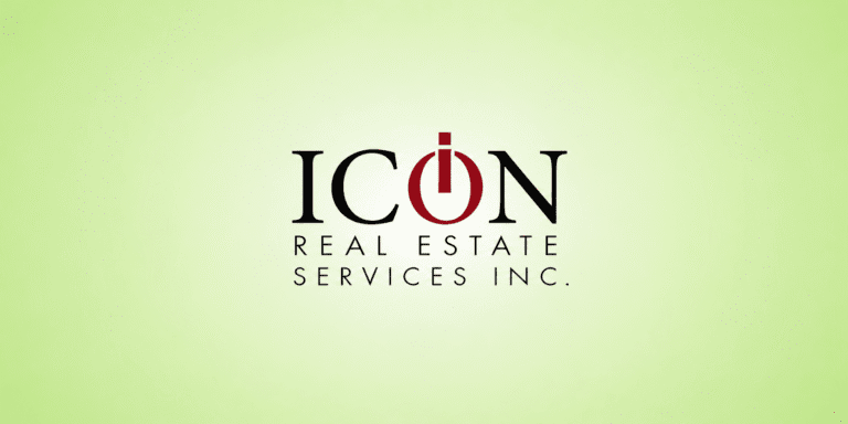 ICON Real Estate Services Inc. logo centered on a light green background.